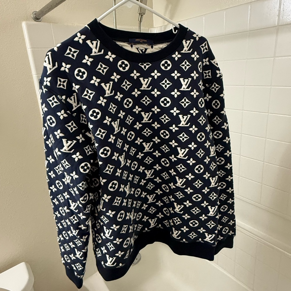 Louis Vuitton LV Monogram Jacquard Crewneck Night Blue